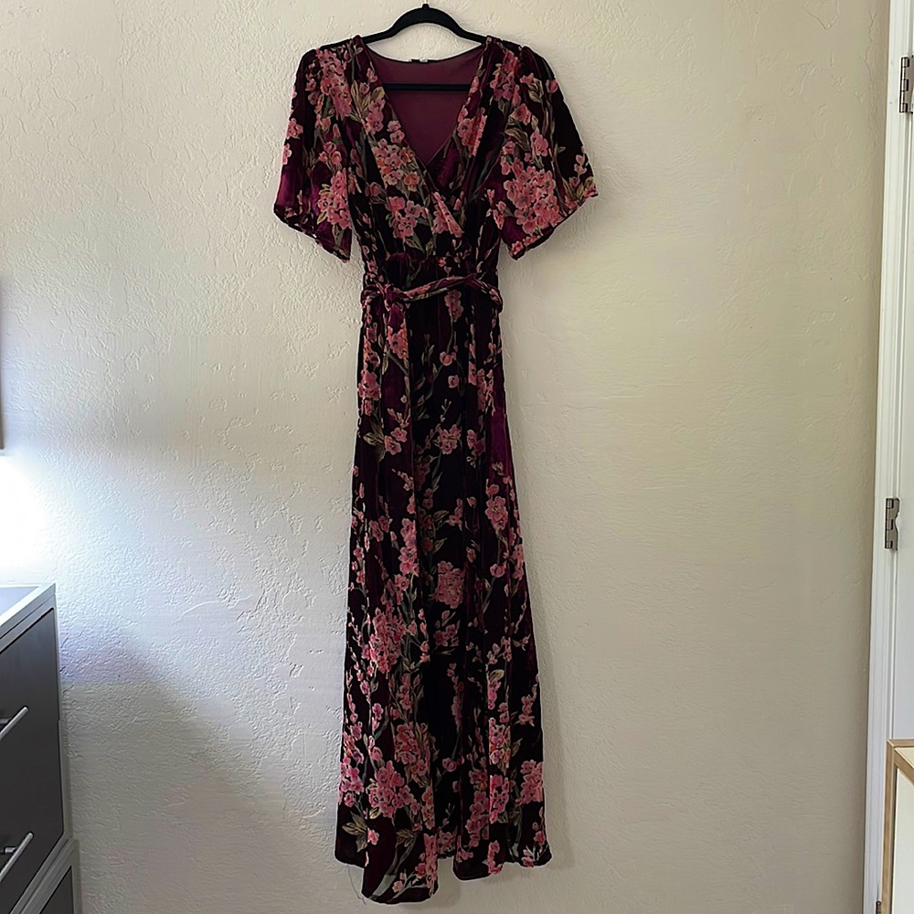 Baltic Borne Uma Plum Floral Maxi Dress Size L